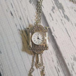 “Antique Style Clock Pin/Pendant” cuckoo/grandfath